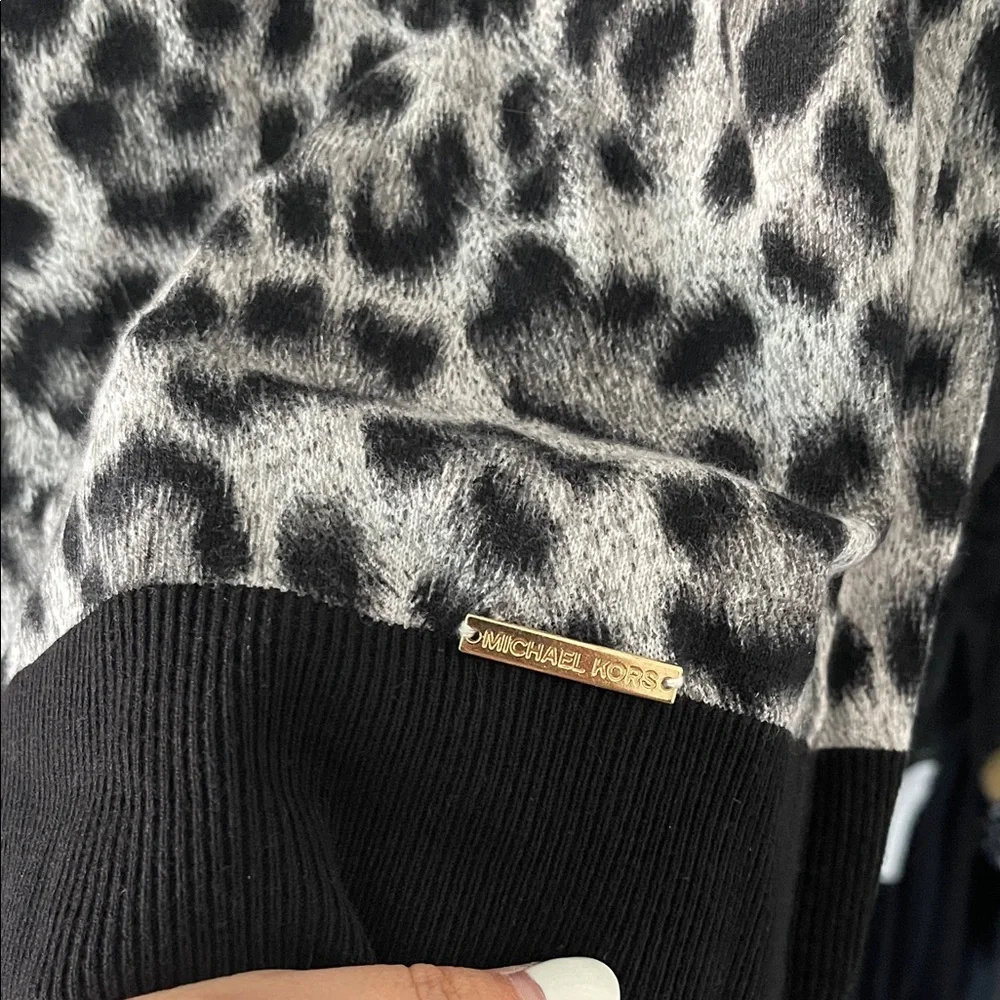 Michael Kors Animal Print Cold Shoulder Top
